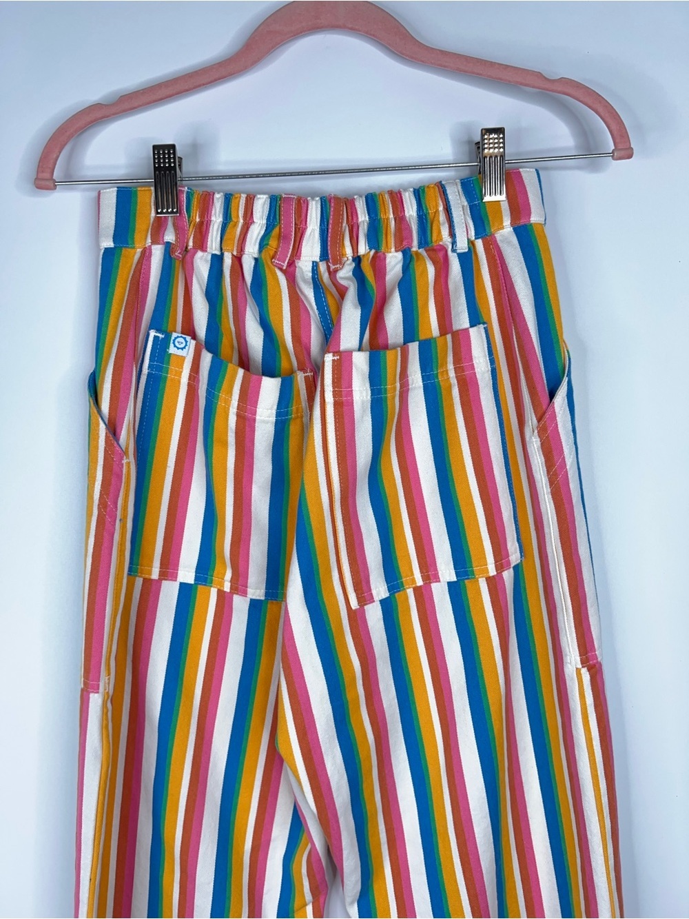 Big Bud Press Work Pants Multicolor Rainbow Stripe Straight Leg Cotton Size XS - Picture 5 of 10